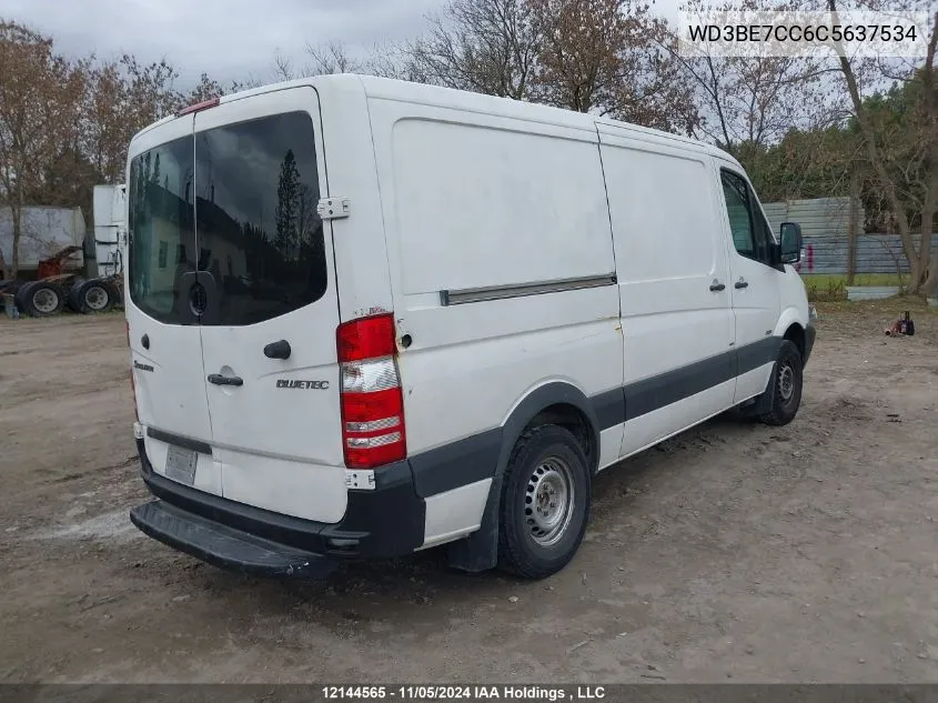 2012 Mercedes-Benz Sprinter S VIN: WD3BE7CC6C5637534 Lot: 12144565