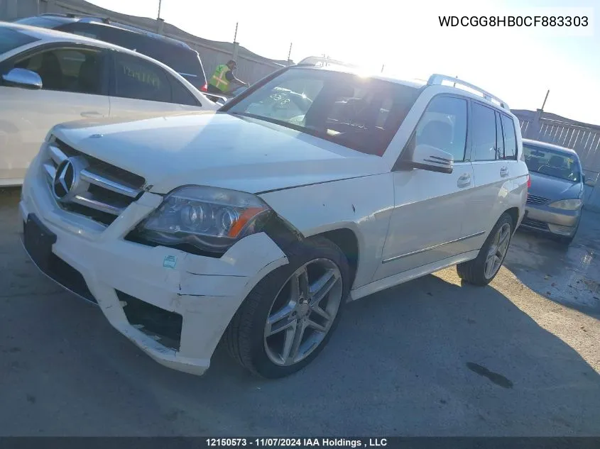 2012 Mercedes-Benz Glk 350 4Matic VIN: WDCGG8HB0CF883303 Lot: 12150573