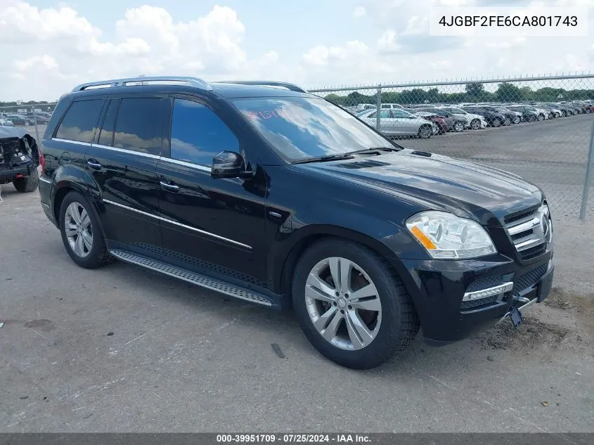 2012 Mercedes-Benz Gl 350 Bluetec 4Matic VIN: 4JGBF2FE6CA801743 Lot: 39951709