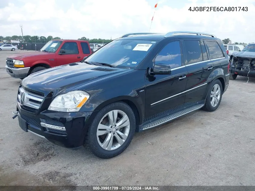 2012 Mercedes-Benz Gl 350 Bluetec 4Matic VIN: 4JGBF2FE6CA801743 Lot: 39951709