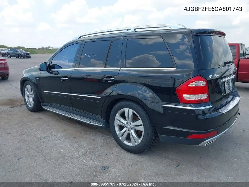 2012 Mercedes-Benz Gl 350 Bluetec 4Matic VIN: 4JGBF2FE6CA801743 Lot: 39951709