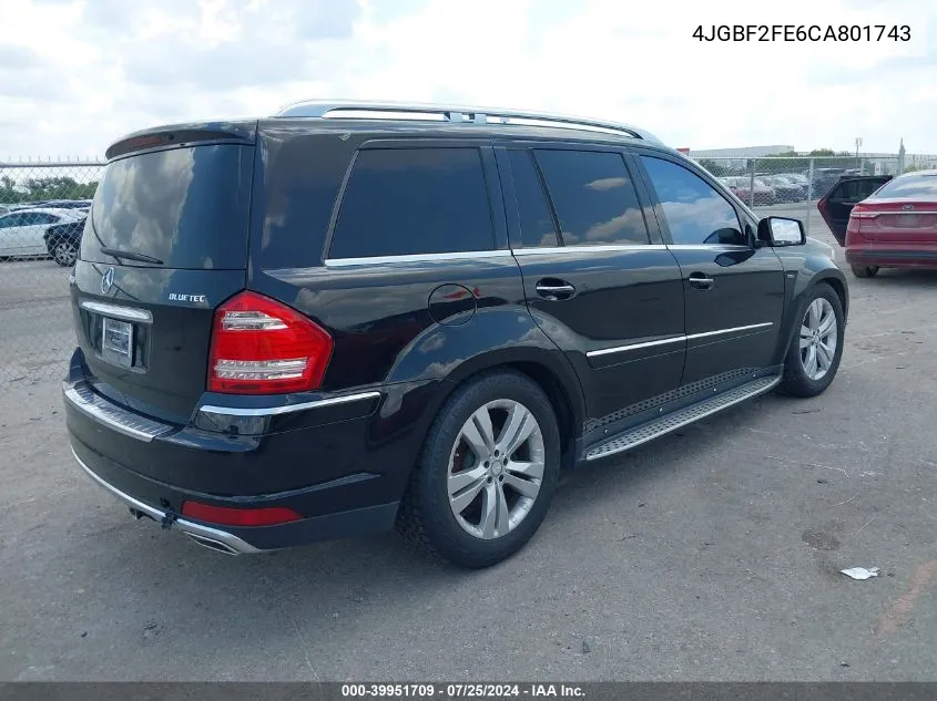 2012 Mercedes-Benz Gl 350 Bluetec 4Matic VIN: 4JGBF2FE6CA801743 Lot: 39951709