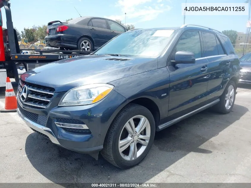 2012 Mercedes-Benz Ml 350 4Matic VIN: 4JGDA5HB4CA011255 Lot: 40021311