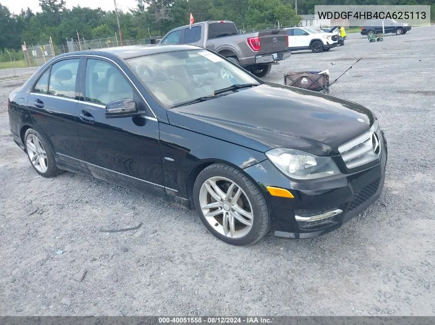 2012 Mercedes-Benz C 250 Luxury/Sport VIN: WDDGF4HB4CA625113 Lot: 40051558