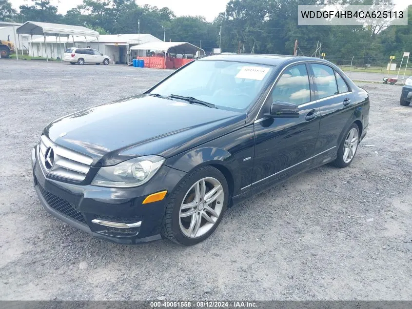 2012 Mercedes-Benz C 250 Luxury/Sport VIN: WDDGF4HB4CA625113 Lot: 40051558