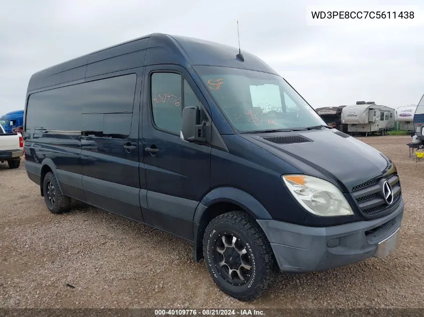 2012 Mercedes-Benz Sprinter 2500 High Roof VIN: WD3PE8CC7C5611438 Lot: 40109776