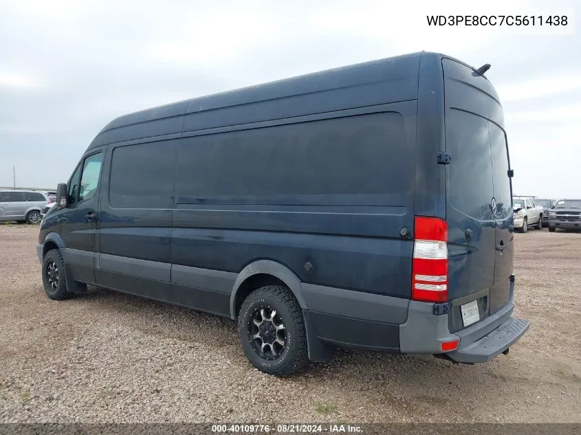 2012 Mercedes-Benz Sprinter 2500 High Roof VIN: WD3PE8CC7C5611438 Lot: 40109776