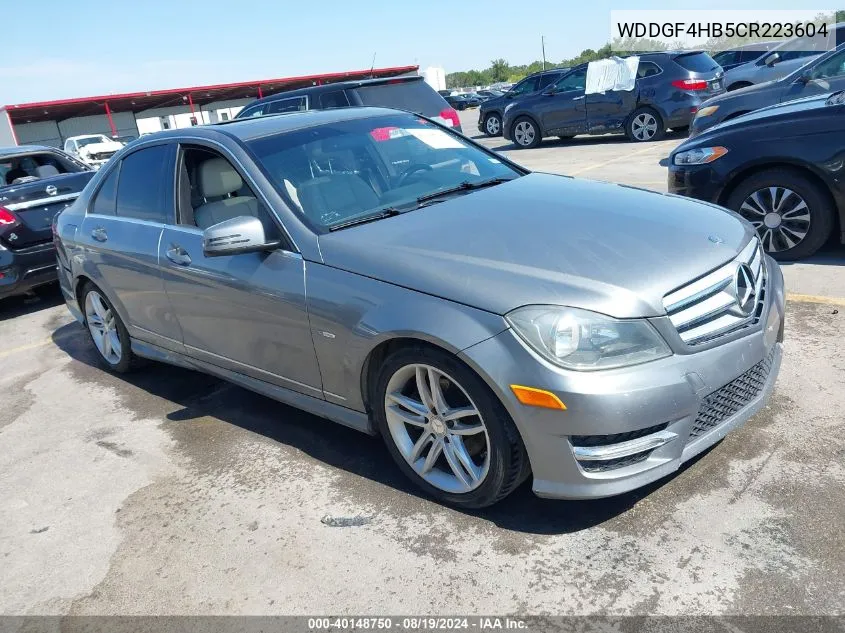 2012 Mercedes-Benz C 250 VIN: WDDGF4HB5CR223604 Lot: 40148750