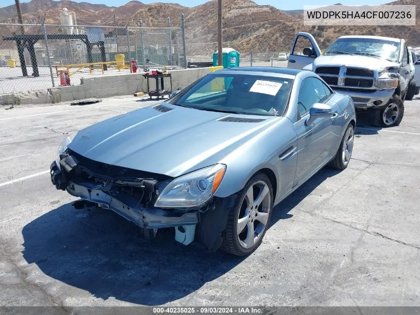 2012 Mercedes-Benz Slk 350 VIN: WDDPK5HA4CF007236 Lot: 40235025