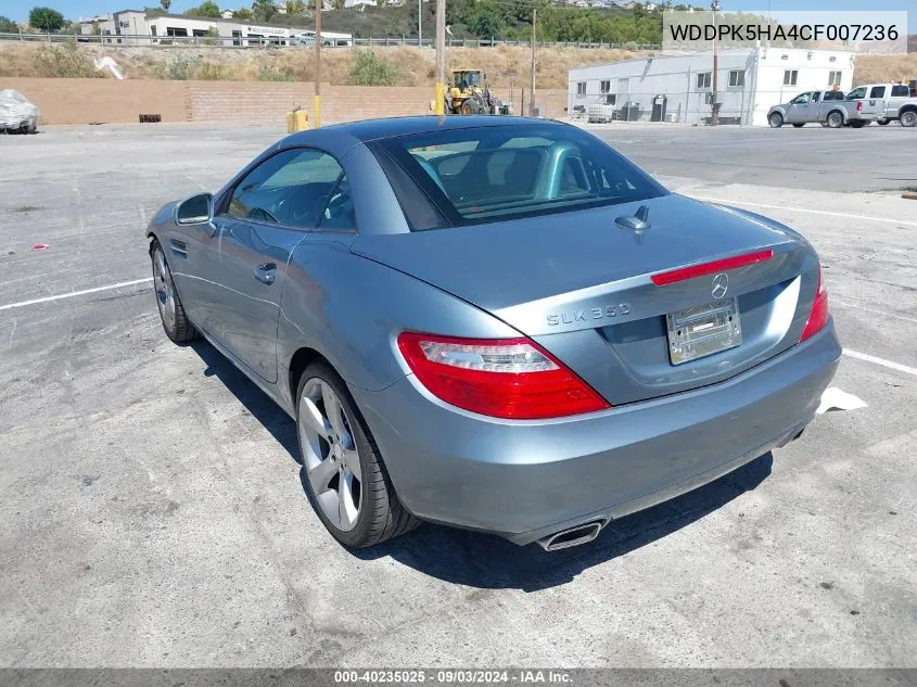 2012 Mercedes-Benz Slk 350 VIN: WDDPK5HA4CF007236 Lot: 40235025