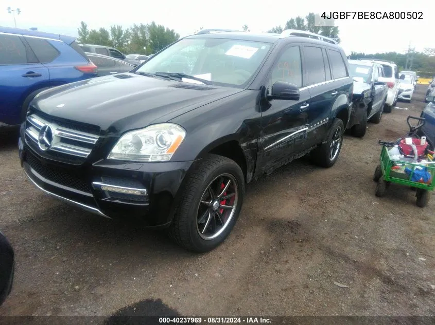 2012 Mercedes-Benz Gl 450 4Matic VIN: 4JGBF7BE8CA800502 Lot: 40237969