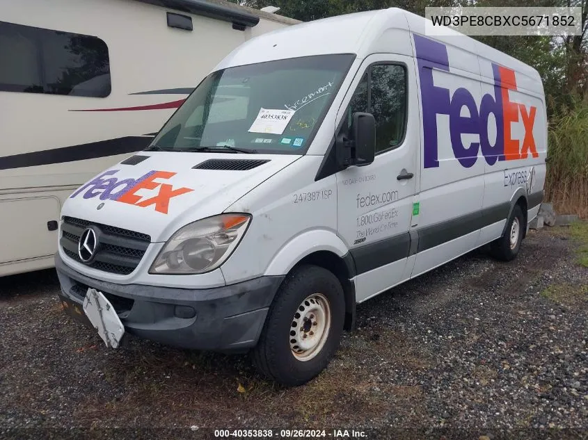 2012 Mercedes-Benz Sprinter 2500 High Roof VIN: WD3PE8CBXC5671852 Lot: 40353838