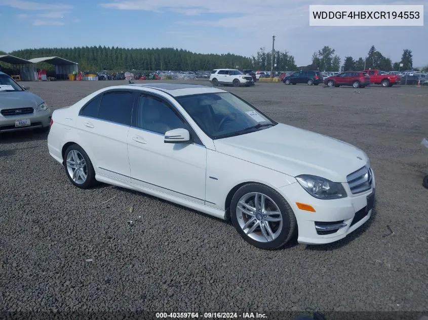 WDDGF4HBXCR194553 2012 Mercedes-Benz C 250 Luxury/Sport