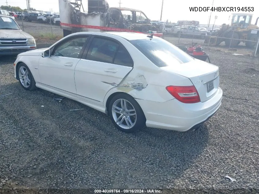 WDDGF4HBXCR194553 2012 Mercedes-Benz C 250 Luxury/Sport