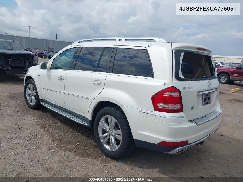 2012 Mercedes-Benz Gl 350 Bluetec 4Matic VIN: 4JGBF2FEXCA775051 Lot: 40437593