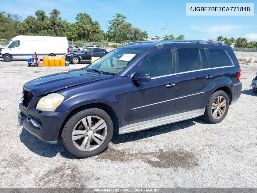 2012 Mercedes-Benz Gl 450 4Matic VIN: 4JGBF7BE7CA771848 Lot: 40448782