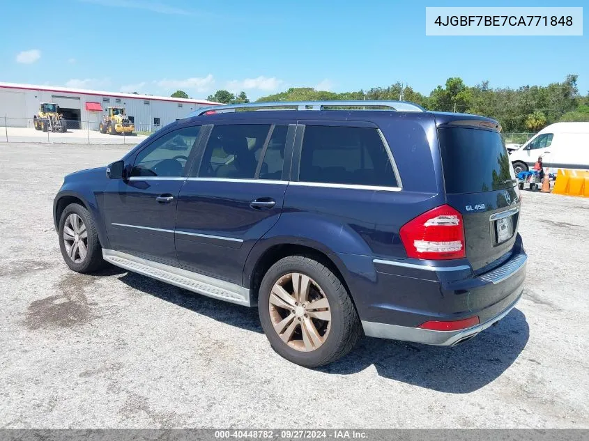 2012 Mercedes-Benz Gl 450 4Matic VIN: 4JGBF7BE7CA771848 Lot: 40448782