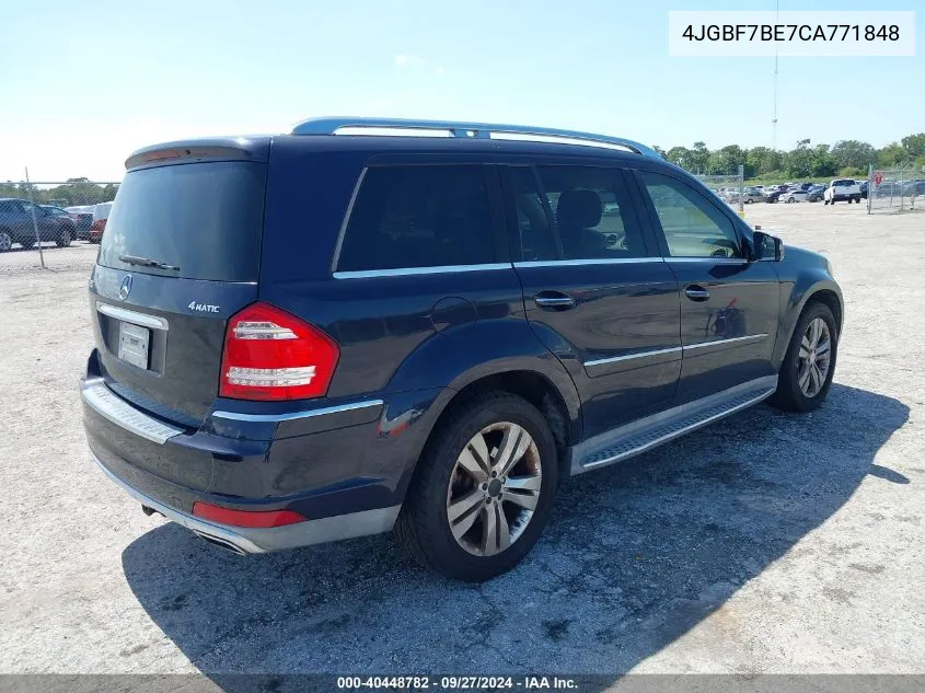 2012 Mercedes-Benz Gl 450 4Matic VIN: 4JGBF7BE7CA771848 Lot: 40448782