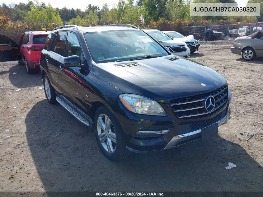 2012 Mercedes-Benz Ml 350 4Matic VIN: 4JGDA5HB7CA030320 Lot: 40463376