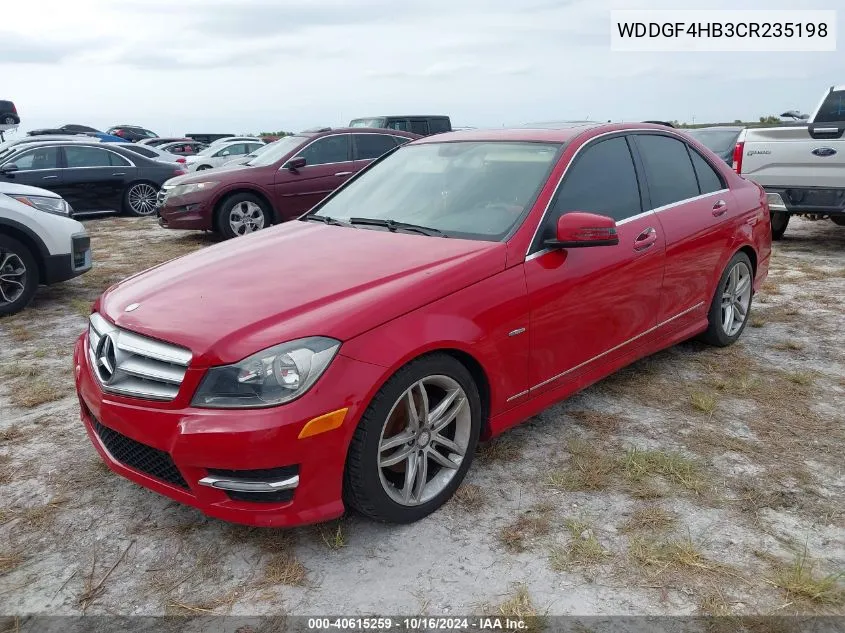 2012 Mercedes-Benz C 250 Luxury/Sport VIN: WDDGF4HB3CR235198 Lot: 40615259