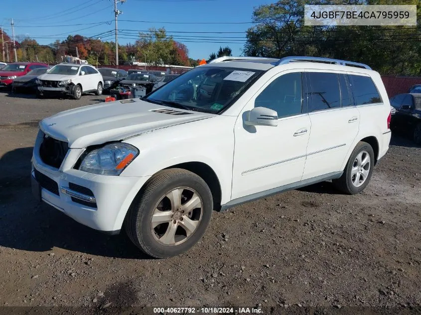 2012 Mercedes-Benz Gl 450 4Matic VIN: 4JGBF7BE4CA795959 Lot: 40627792