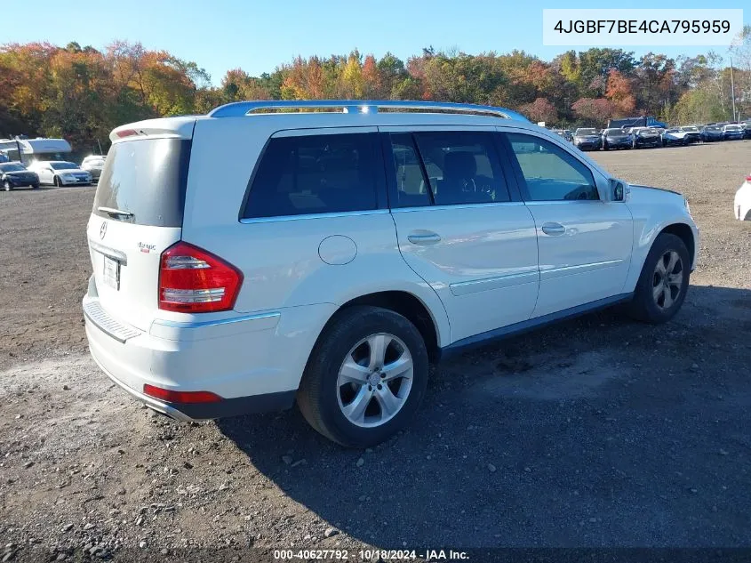 2012 Mercedes-Benz Gl 450 4Matic VIN: 4JGBF7BE4CA795959 Lot: 40627792