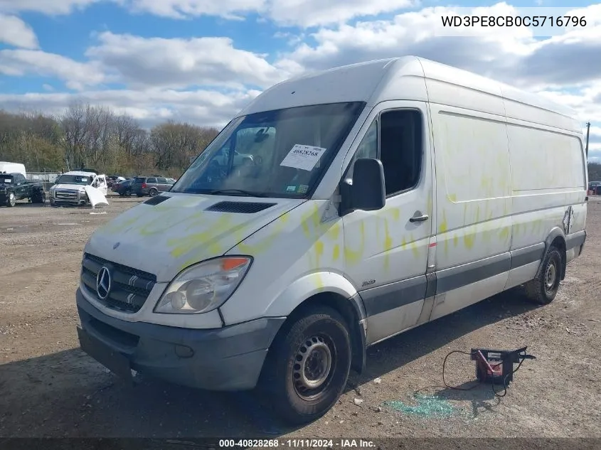 2012 Mercedes-Benz Sprinter 2500 High Roof VIN: WD3PE8CB0C5716796 Lot: 40828268