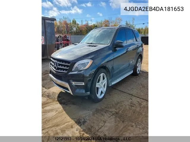 2013 Mercedes-Benz Ml 350 Bluetec VIN: 4JGDA2EB4DA181653 Lot: 12121553