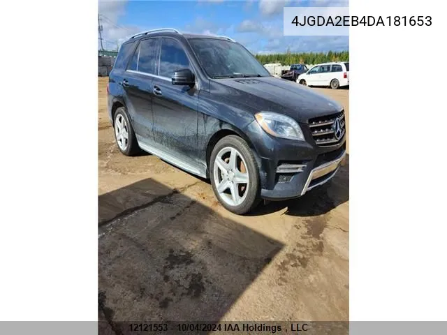 2013 Mercedes-Benz Ml 350 Bluetec VIN: 4JGDA2EB4DA181653 Lot: 12121553