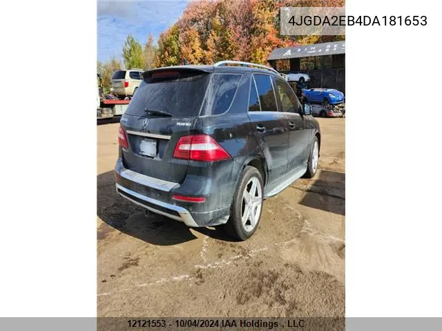 2013 Mercedes-Benz Ml 350 Bluetec VIN: 4JGDA2EB4DA181653 Lot: 12121553