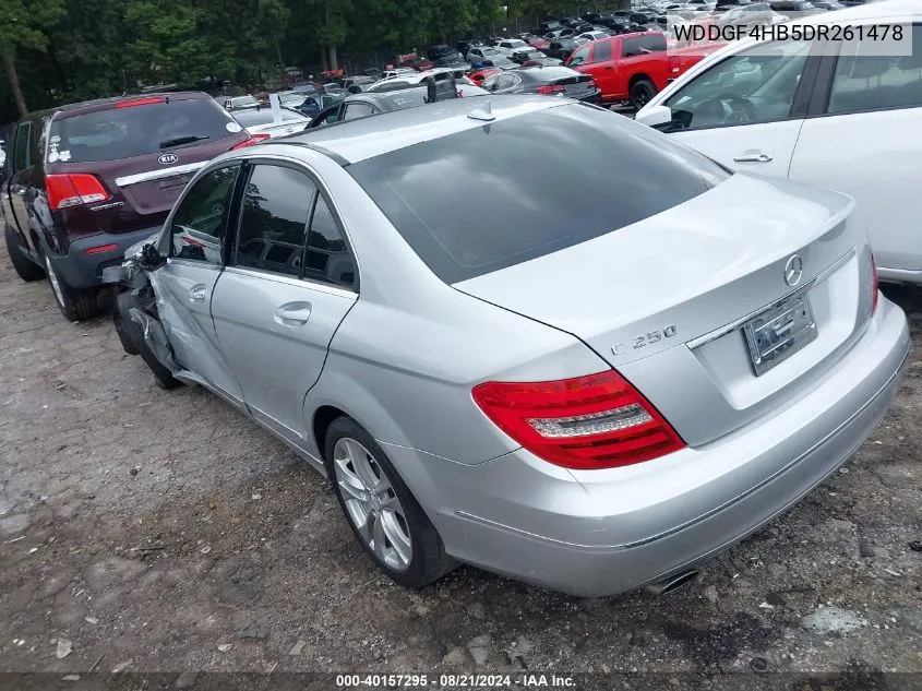 2013 Mercedes-Benz C 250 Luxury/Sport VIN: WDDGF4HB5DR261478 Lot: 40157295