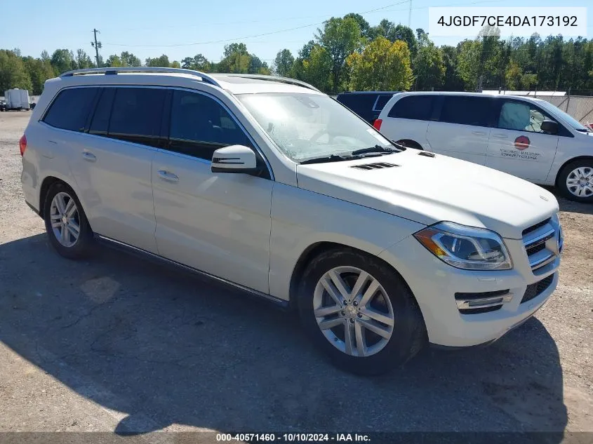 2013 Mercedes-Benz Gl 450 4Matic VIN: 4JGDF7CE4DA173192 Lot: 40571460