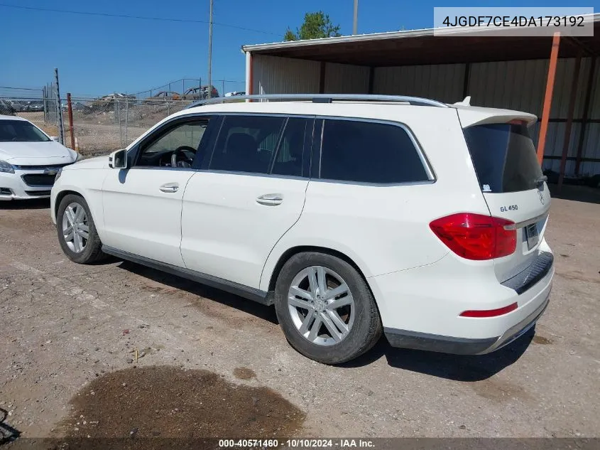 2013 Mercedes-Benz Gl 450 4Matic VIN: 4JGDF7CE4DA173192 Lot: 40571460