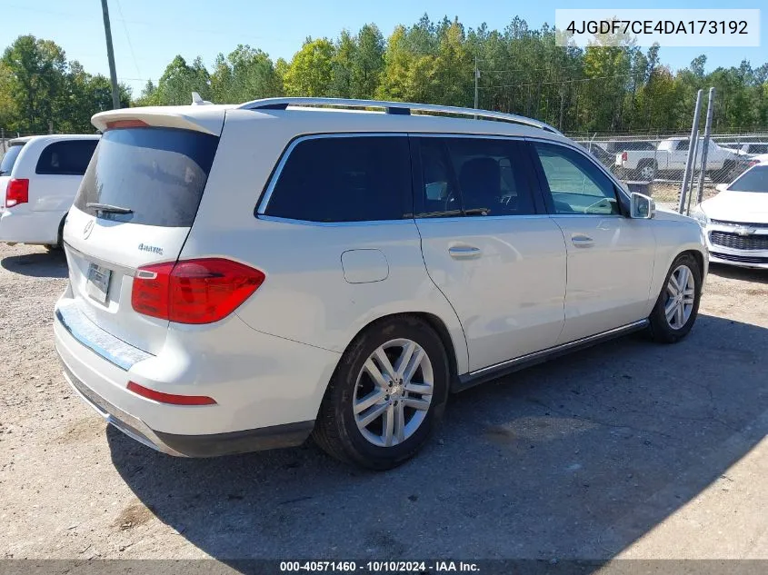 2013 Mercedes-Benz Gl 450 4Matic VIN: 4JGDF7CE4DA173192 Lot: 40571460