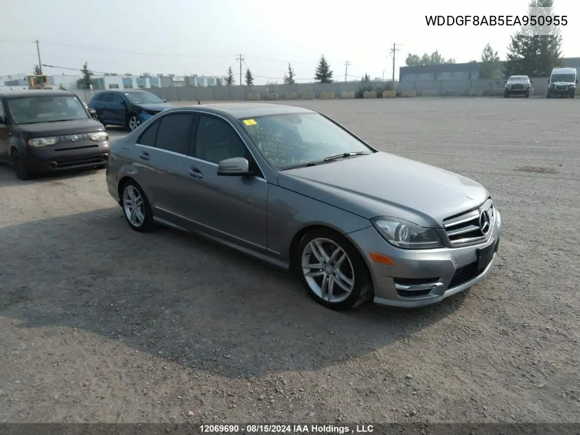 2014 Mercedes-Benz 300 VIN: WDDGF8AB5EA950955 Lot: 12069690