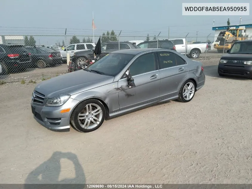 2014 Mercedes-Benz 300 VIN: WDDGF8AB5EA950955 Lot: 12069690