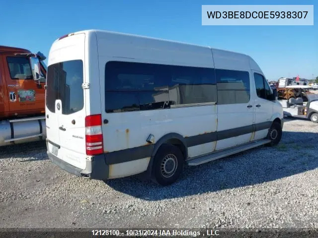 2014 Mercedes-Benz Sprinter S VIN: WD3BE8DC0E5938307 Lot: 12128100