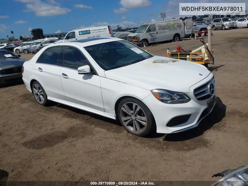 2014 Mercedes-Benz E 350 VIN: WDDHF5KBXEA978011 Lot: 39770909