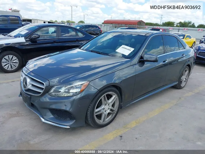 2014 Mercedes-Benz E 350 VIN: WDDHF5KB4EA903692 Lot: 40086888