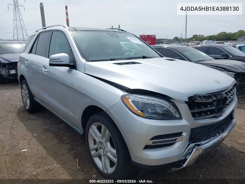 2014 Mercedes-Benz Ml 350 4Matic VIN: 4JGDA5HB1EA388130 Lot: 40223253