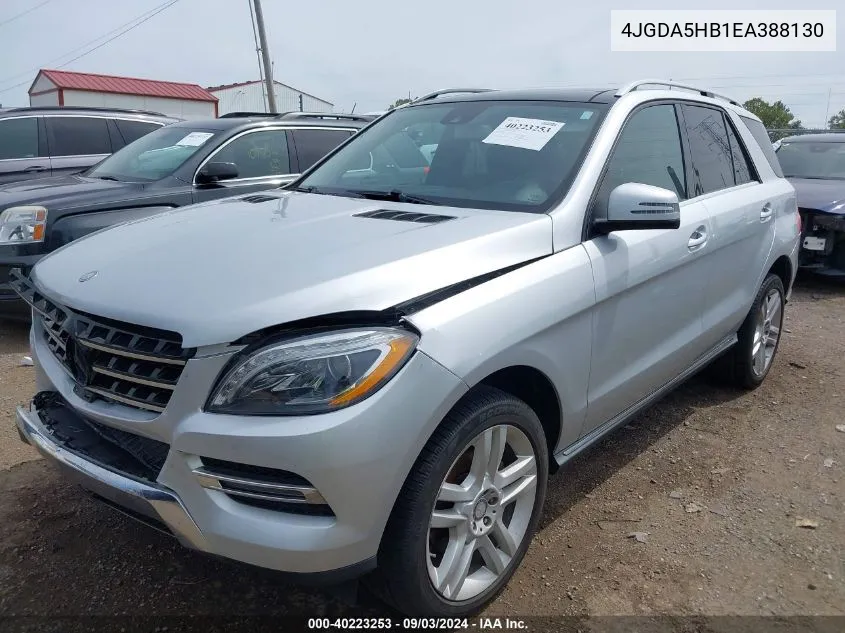 2014 Mercedes-Benz Ml 350 4Matic VIN: 4JGDA5HB1EA388130 Lot: 40223253