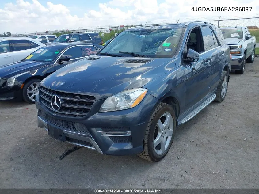 2014 Mercedes-Benz Ml 350 VIN: 4JGDA5JB6EA286087 Lot: 40234260