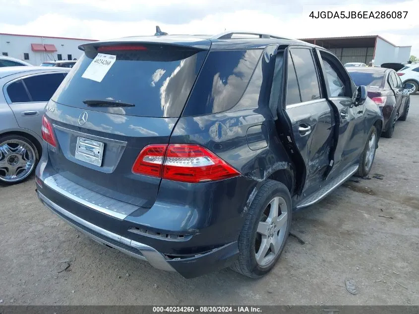 2014 Mercedes-Benz Ml 350 VIN: 4JGDA5JB6EA286087 Lot: 40234260