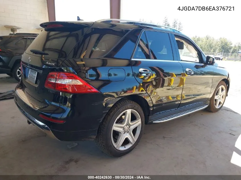 2014 Mercedes-Benz Ml 550 4Matic VIN: 4JGDA7DB6EA376721 Lot: 40242630