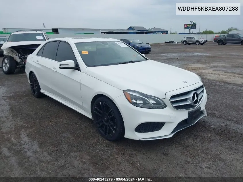 2014 Mercedes-Benz E 350 VIN: WDDHF5KBXEA807288 Lot: 40243279