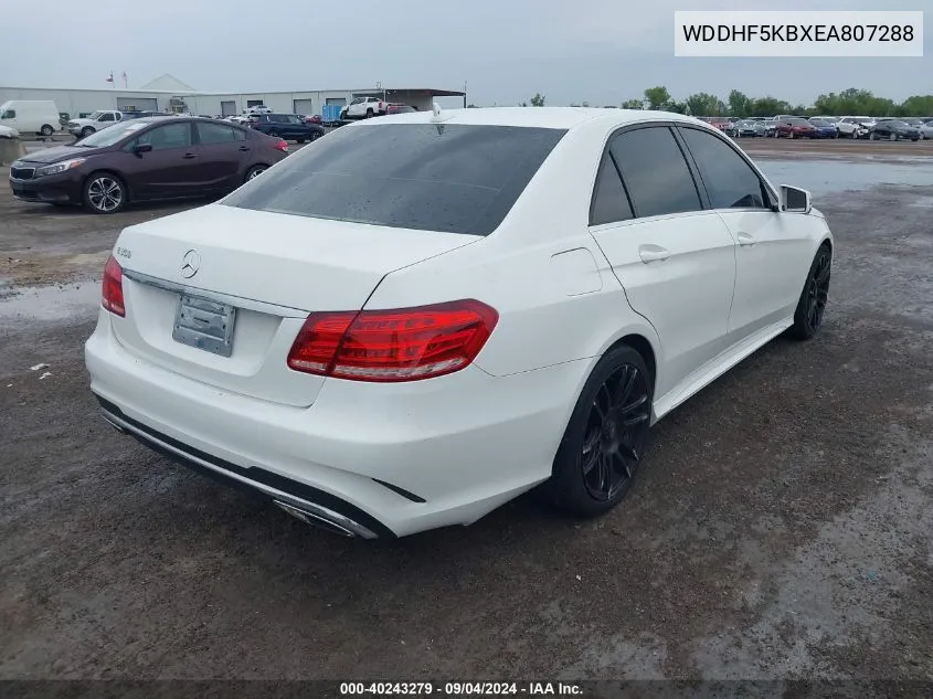 2014 Mercedes-Benz E 350 VIN: WDDHF5KBXEA807288 Lot: 40243279