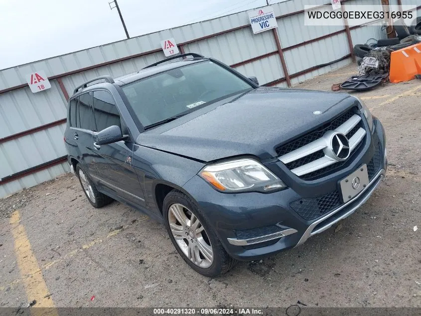 2014 Mercedes-Benz Glk 250 Bluetec 4Matic VIN: WDCGG0EBXEG316955 Lot: 40291320