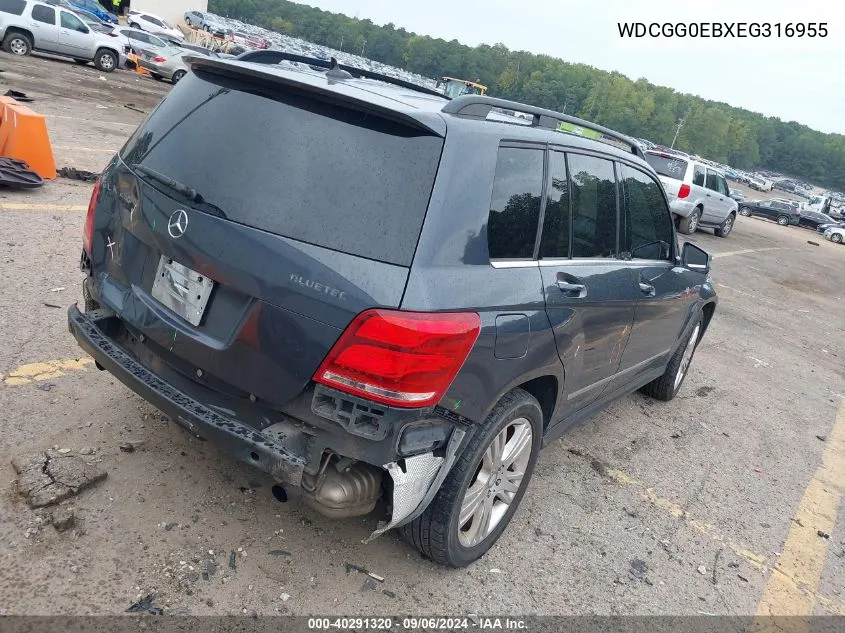 2014 Mercedes-Benz Glk 250 Bluetec 4Matic VIN: WDCGG0EBXEG316955 Lot: 40291320