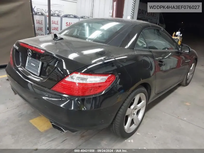 2014 Mercedes-Benz Slk 250 VIN: WDDPK4HA3EF076027 Lot: 40431558