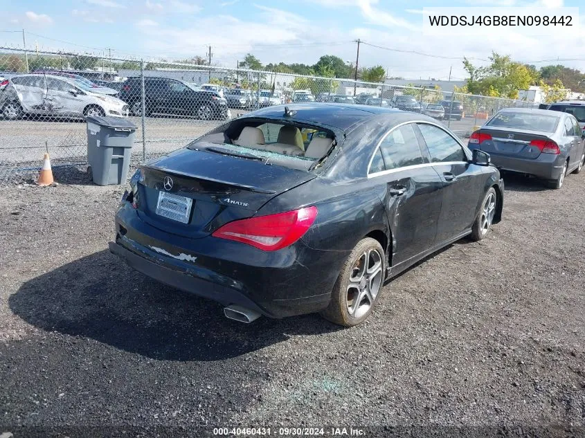 2014 Mercedes-Benz Cla 250 4Matic VIN: WDDSJ4GB8EN098442 Lot: 40460431